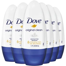 Aluminum-Free Deodorant for Women, Original Clean Roll-On 6-Pack – ¼ Moisturizin