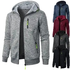 Men's Slim Fit Hooded Sweatshirt Jacket Zip-Up Sports Hoodie Winter Shirt Tops