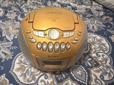 Sony CFD-E75 Portable Stereo Boombox CD Radio Cassette-Corder Gold