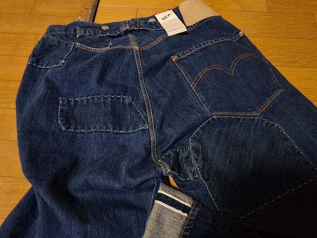 Levi’s Vintage Clothing (LVC) 501XX 1890s Model “Spur Bites” Sample Denim image 4