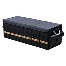 Car Trunk Organizer - Collapsible Trunk Organizer  Lid Foldable XL Black