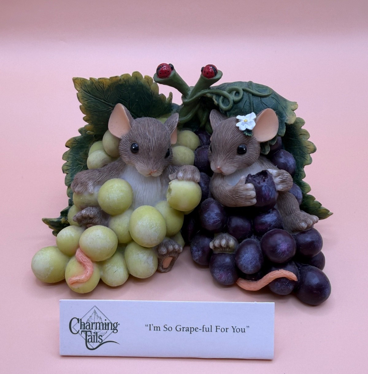 Fitz and Floyd Vintage Charming Tails Mice I’m so Grapeful For You Kitchen Decor