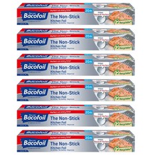 Image of 6 x Bacofoil Non-Stick Kitchen Foil Easy-Cut Tear & Heat-Resistant 30cm x 20m
