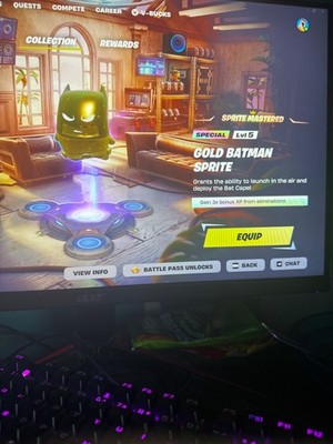SPECIAL GOLD LEVEL 5 BATMAN SPRITE FORTNITE BATTLE ROYALE (SEE DESCRIPTION)
