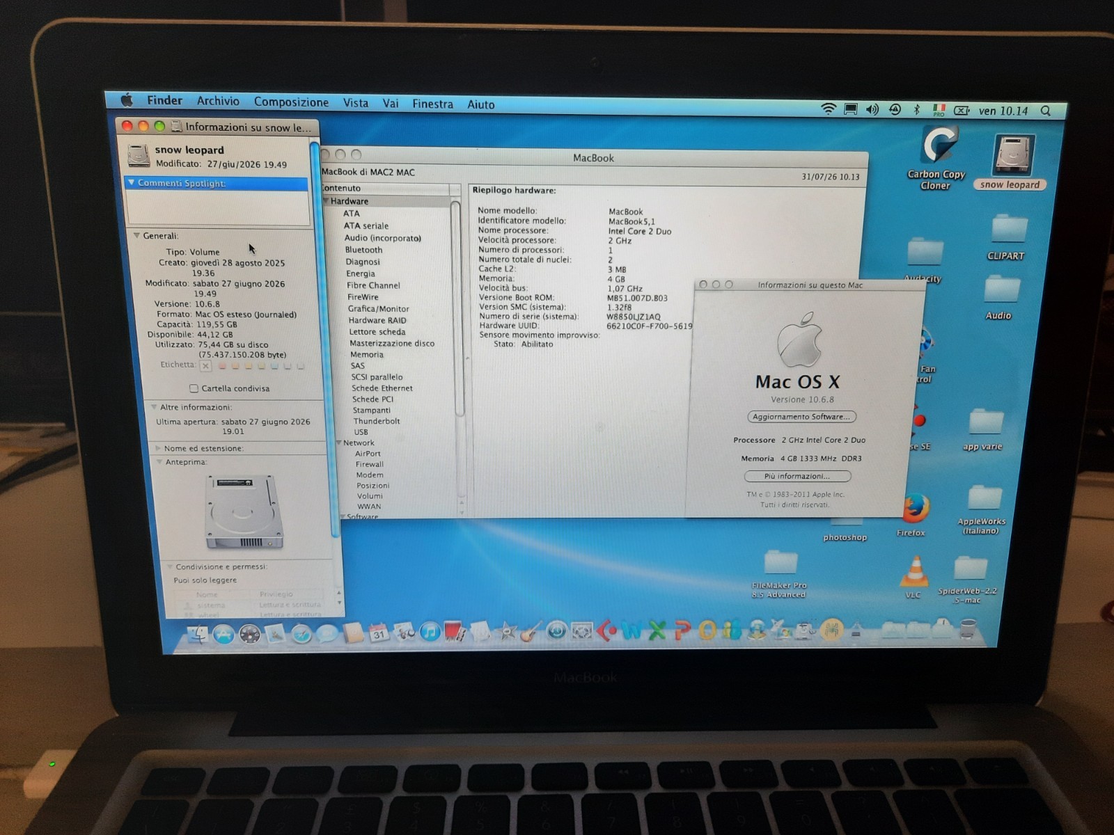 macbook a 1278 unibody alluminio