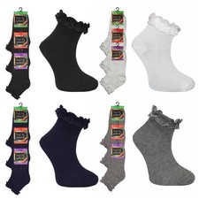 Girls Ruffle Frill Ankle Sock Summer Back To School Cute Princess Anklet Socks