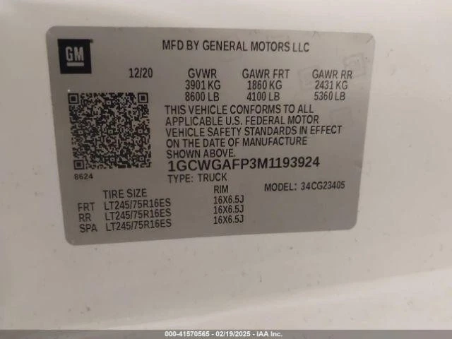 Medidor de velocímetro usado se adapta a: camioneta Chevrolet Express 2500 2021 MPH ID 84688155 Gra Foto 2 de 4