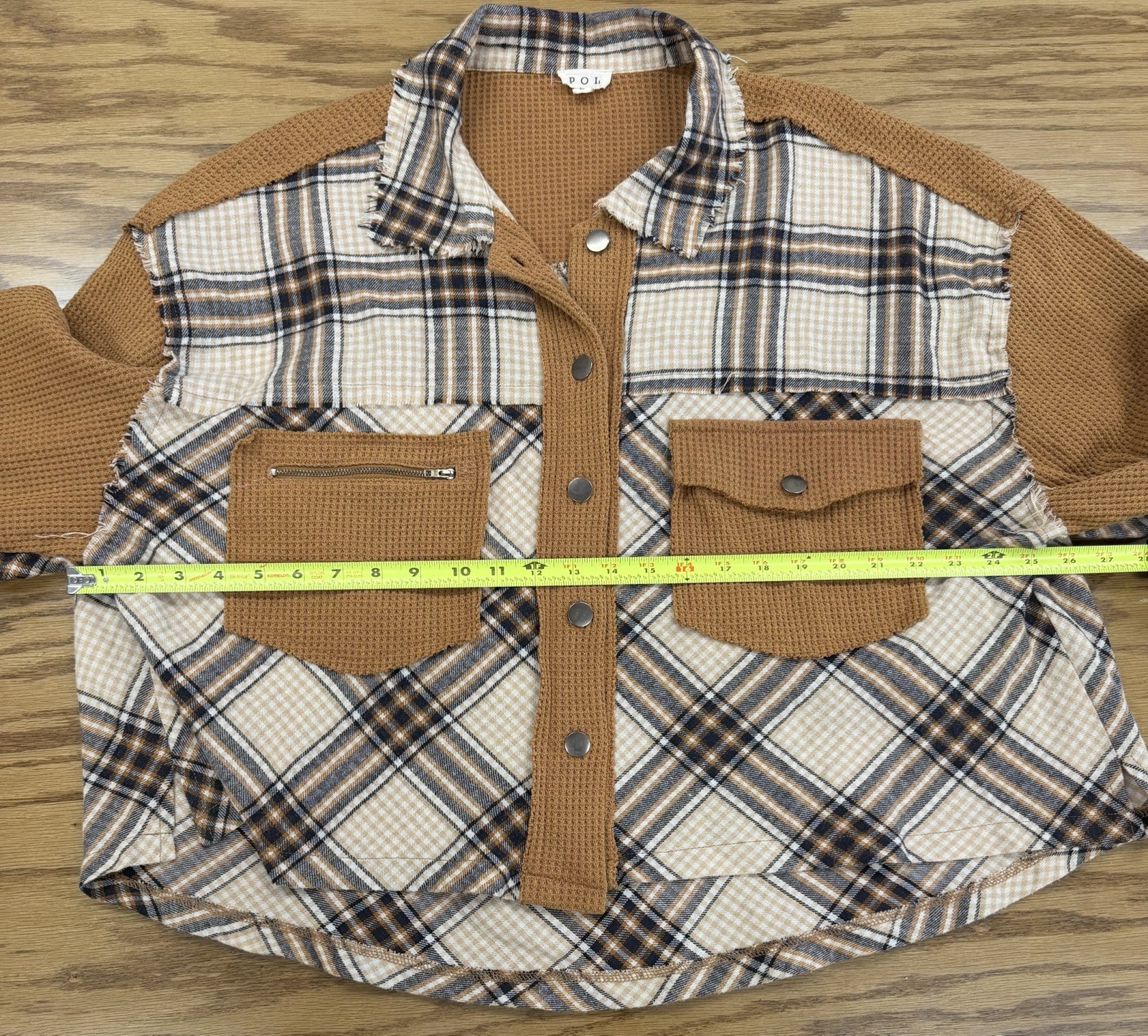 POL Oversize Boho Patchwork Button Up Shirt Hippi… - image 3