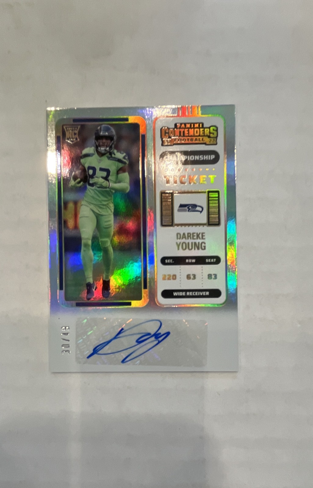 2022 Panini Contenders Rookie Ticket Dareke Young #255 Playoff Ticket /49 (AU RC