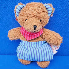 KÄTHE KRUSE BÄR FROTTEE STOFFTIER 18 CM KUSCHELTIER BEAR VINTAGE GESTREIFT