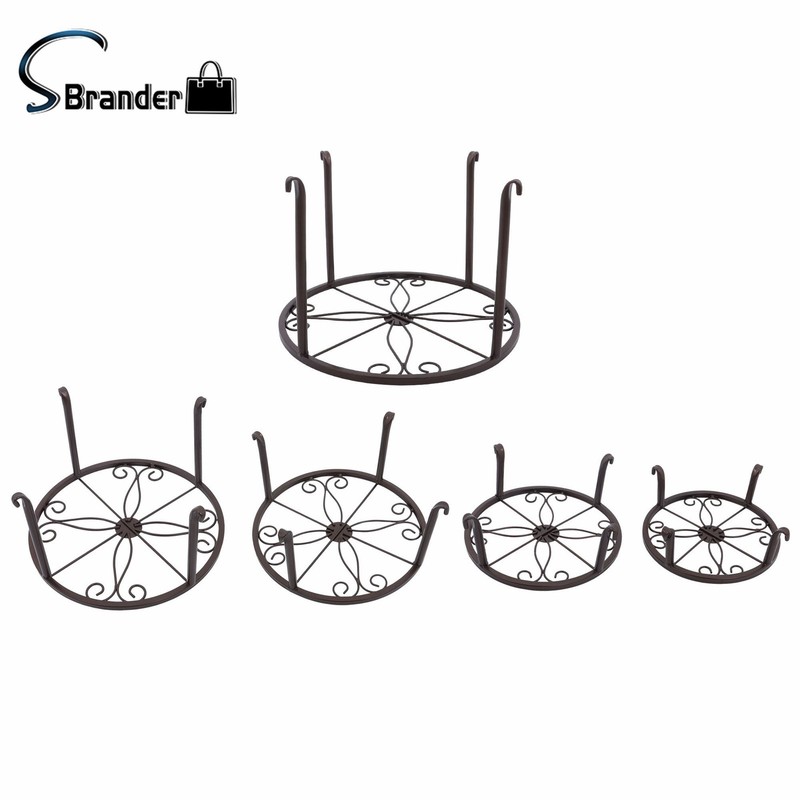 Easy To Use 5 Pack Metal Plant Stand Flower Pot Stands For Indoor Outdoor Plants