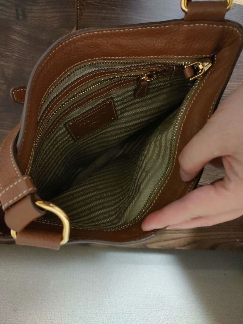 PRADA Jacquard Shoulder Bag Beige Brown thumbnail 7