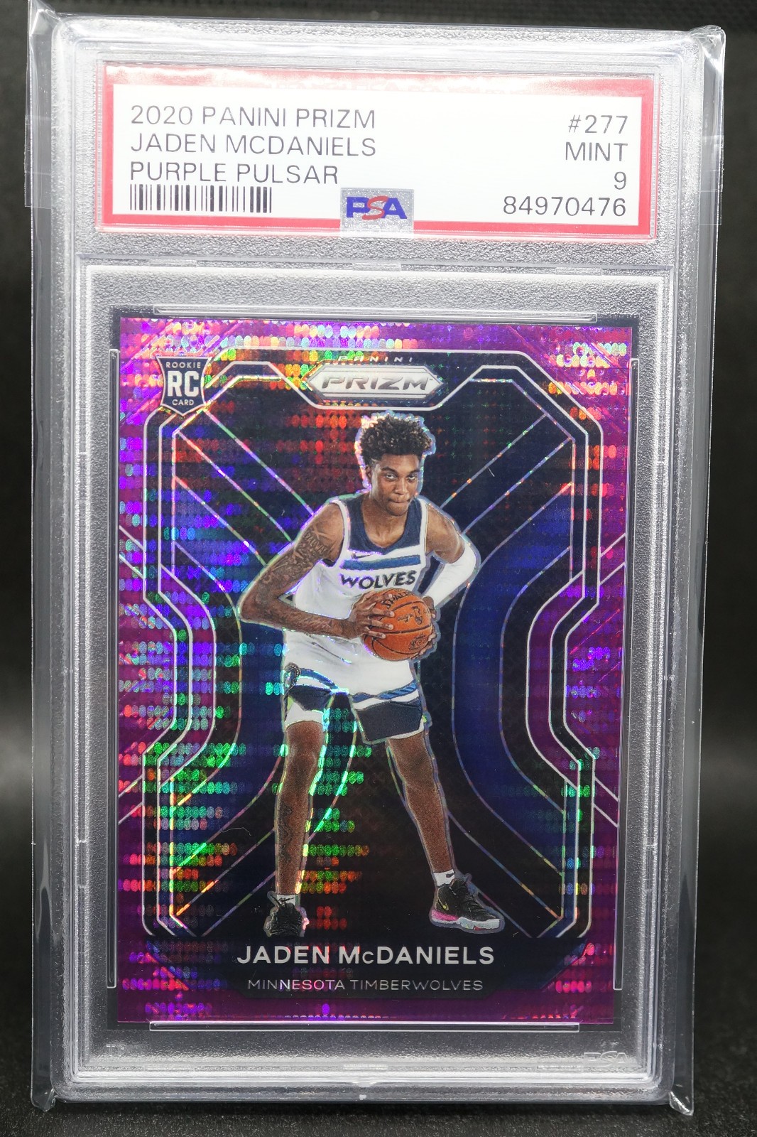 2020 NBA Prizm Jaden McDaniels /35 Purple Pulsar #277 RC Rookie PSA 9 INVEST