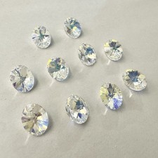 18mm Swarovski Crystal Xilion Oval 6028 Pendant Beads AB Jewelry Lot 10 Pieces