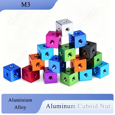 M3 Aluminium Würfelverbinder Mutter 6/8/10mm Halterung Quadratisch Distanzstück