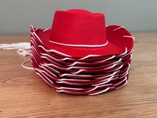 10 Red Felt Kids Cowboy Hats Western Toy Story Costume Halloween Cowgirl Lot