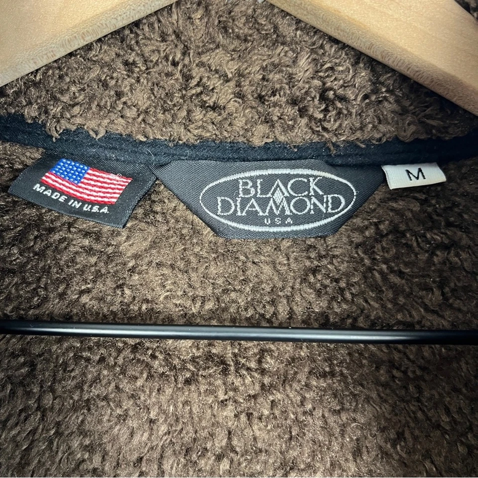 Jaqueta de pelúcia feminina de lã marrom Black Diamond M Polartec aconchegante inverno casual - Imagem 4 de 4