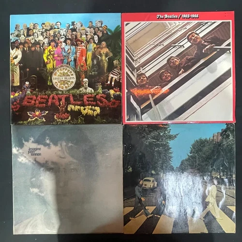 The Beatles 4 x LP Vinyl Record Albums Sgt. Peppers Abbey Road 1962-66