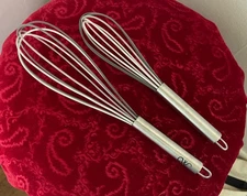 Whisk Set of 2 Silicone Stainless Steel 10" and 12" Kitchen Cooking Utensil OXO