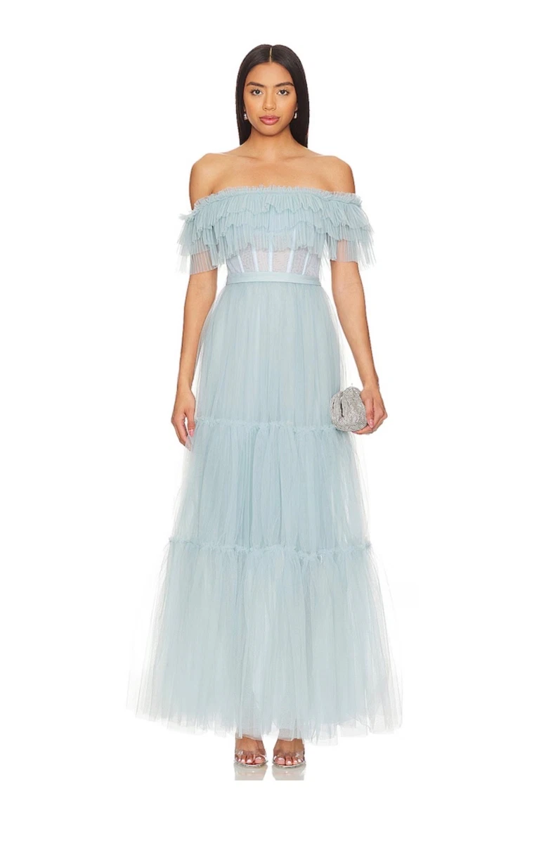 green emerald velvet dress BCBGMAXAZRIA Lace Tulle Gown – Runway Catalog main image 1