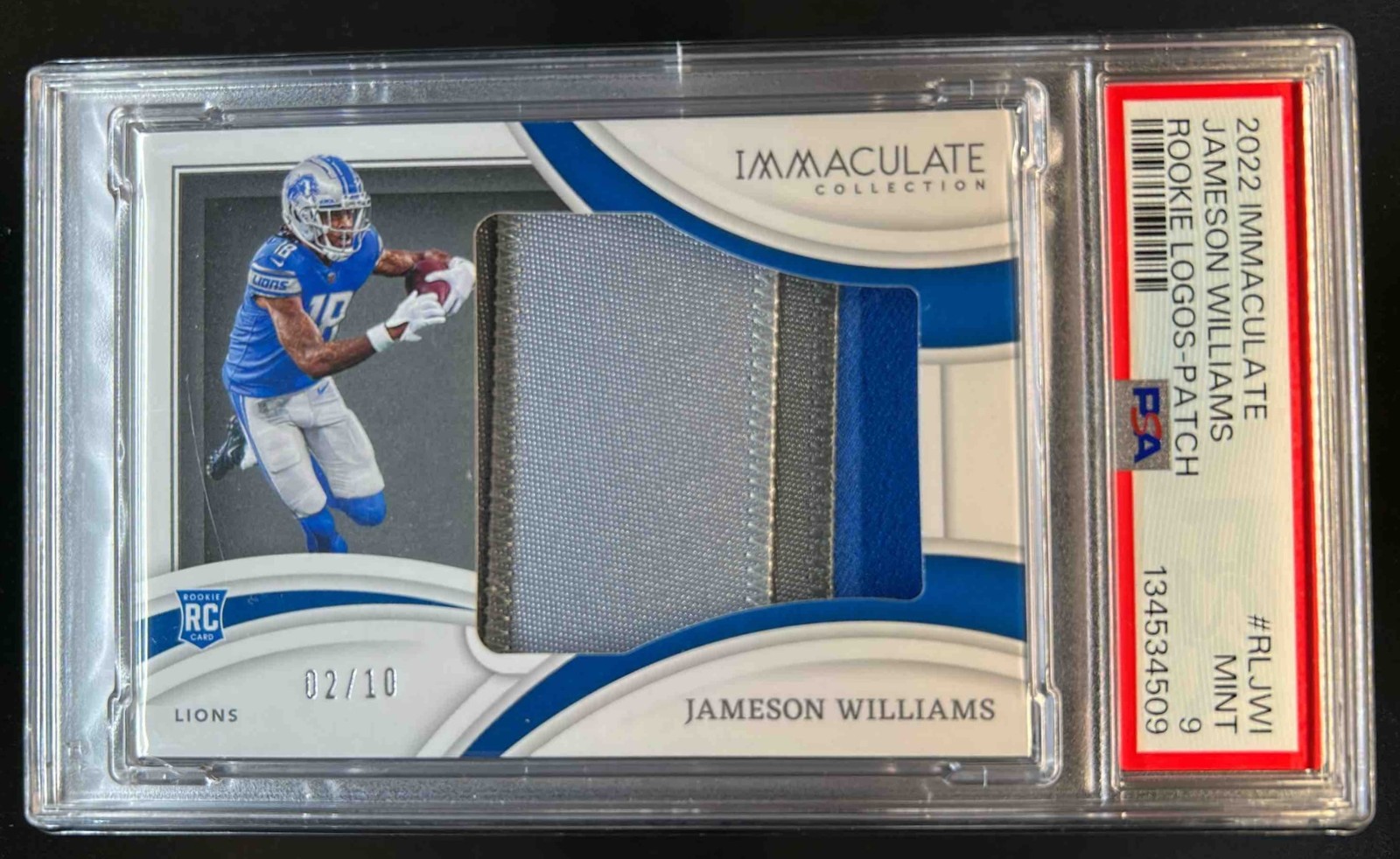 Jameson Williams Panini Immaculate Collection Rookie Logos #RLJWI Logos