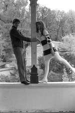 Catherine Jourdan Jacques Perrin at filming of vivre la nuit by M - Old Photo 2