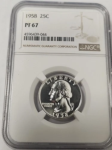 1958  WASHINGTON QUARTER NGC PF67