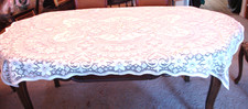 Oblong Cotton Lace Tablecloth 72 x 52