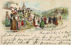 Greetings from the Black Forest very nice litho gel. 1896!