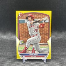 2023 Bowman Zach Neto Prospects Paper Yellow Border #/75 Angels
