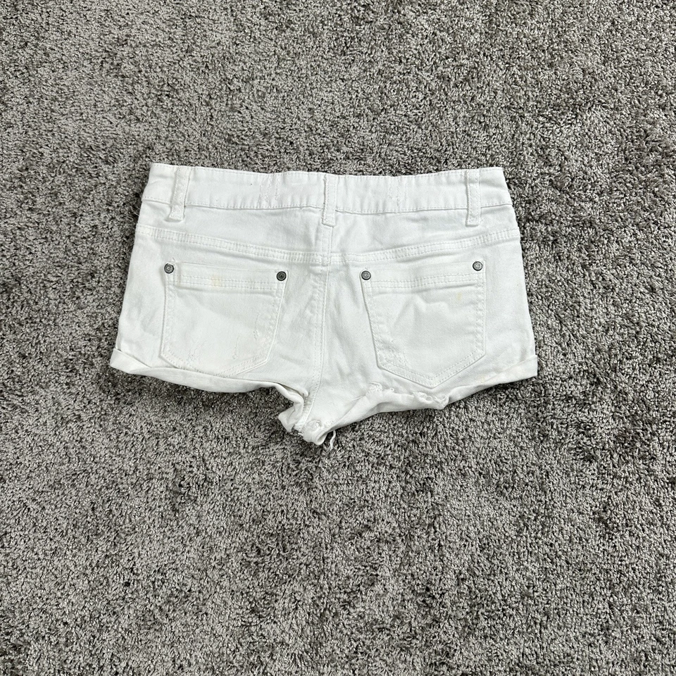 Pantalones Cortos De Colección Azul Asfalto Juniors 5 Sello Húmedo Corte Deshilachado Y2K Festival Coquette Foto 2 de 4