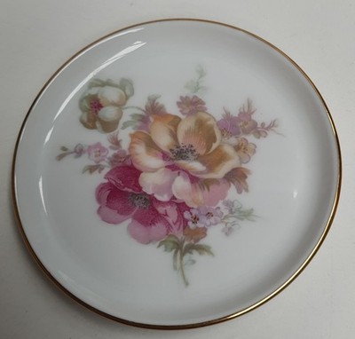 Furstenberg Wild Roses Pattern Coaster c1960s 10cm Wide Made in Germany