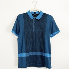 BOSS Hugo Boss Men's Polo Shirt Slim Fit Luxury Cotton Short Sleeve Blue Size M