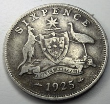 1925 Six Pence Australia Silver T32