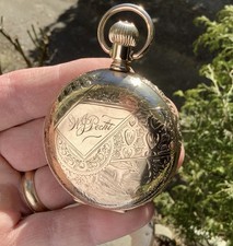 * Stunning * 1898 18s 21 Ruby Jewel Elgin Gold Filled Hunting Case Pocket Watch