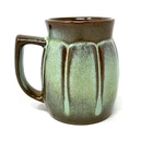 VTG MCM Frankoma Pottery C8 Mug Ribbed Barrel Plainsman Prairie Green