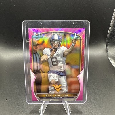 Nicco Marchiol 2022 Bowman Chrome University U 1st Bowman Pink Refractor #77 WVU