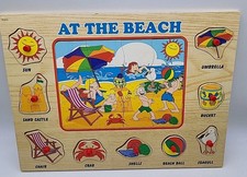 Vintage Wooden Childrens Learning Puzzle - At...