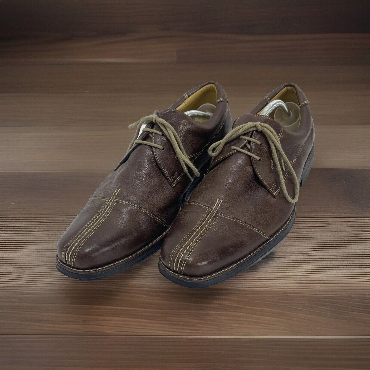 Sandro Moscoloni 9103 Brown‎ Pebble Grain Leather Split Toe Oxford Mens 10.5 D SANDRO MOSCOLONI Brazil 9103 Split Cap Toe Leather OXFORDS  main image 2
