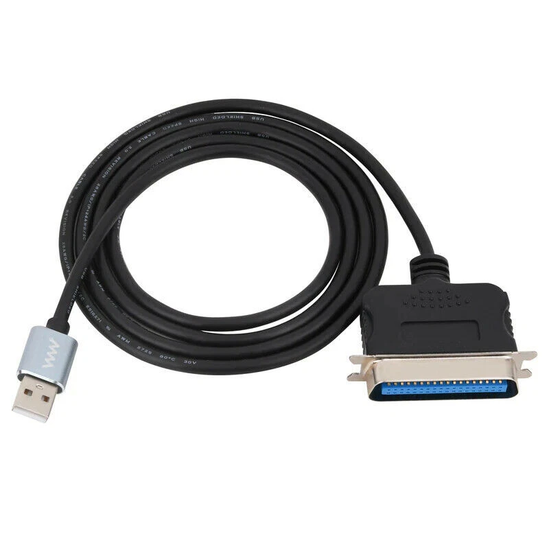 USB-A 2.0 Male to IEEE 1284 36 Pin DB36 Parallel Cable for Printers 1.5M - Image 2 of 4