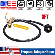 Propane Refill Adapter Hose with Control Valve for 1LB Tank 350PSI High Pressure