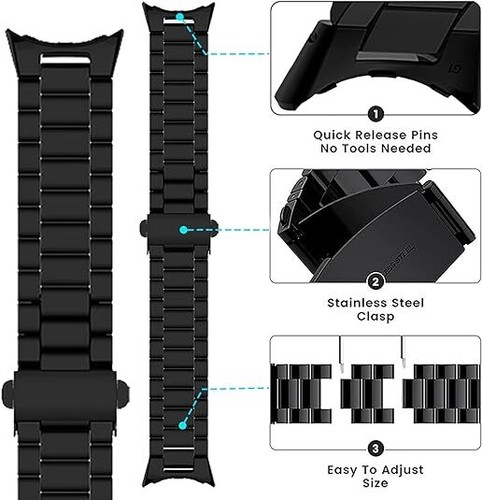 Pasek ze stali nierdzewnej + etui do Google Pixel Watch 1 2 metalowy pasek wymienny - Zdjęcie 6 z 16
