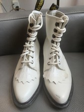 STIVALI BONNIE VINTAGE RARI DR MARTENS INVERNALI BIANCHI MATRIMONIO US TAGLIA 5