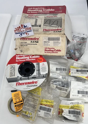 Thermwire Chromalox Self-Regulating Heating Cable for Freeze Protection Kit 45ft
