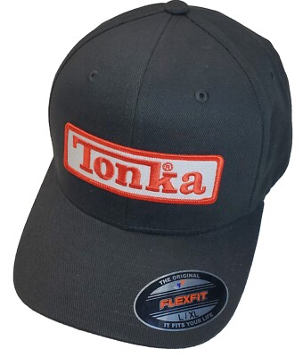 TONKA Patch Flexfit 6377 Brushed Twill Hat / Black L/XL 7 1/8