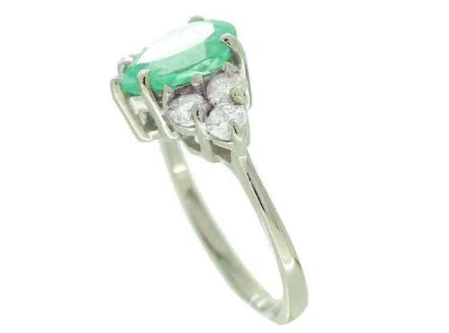2.43ct Colombia Esmeralda & Diamante Racimo Anillo En 14K Oro Blanco - Imagen 8 de 8