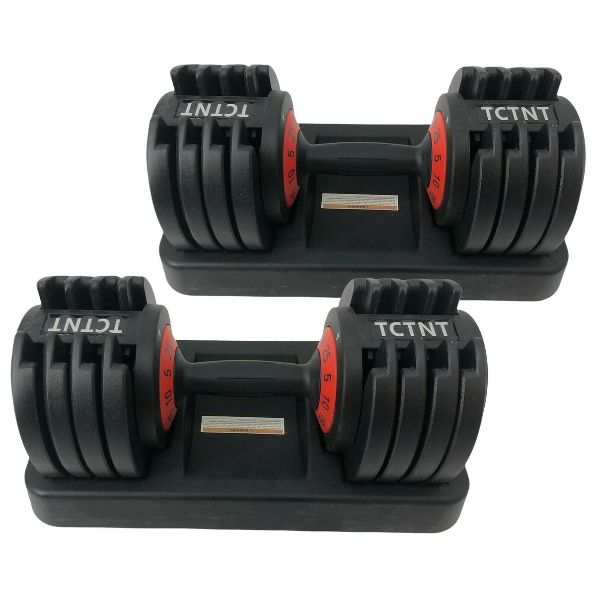 Adjustable Dumbbells 2x 25kg TCTNT Pair Set 5kg 25kg 50K Total