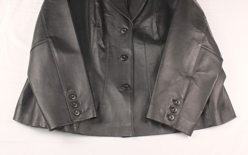 East 5Th Women's 3X Black 100% Genuine Leather Jacket Button-Up - Picture 5 of 17