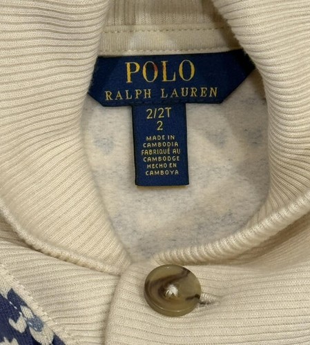 Polo Ralph Lauren Toddler Girl Blue/Ivory Sweatshirt Dress Size 2/2T NWOT - Picture 4 of 6