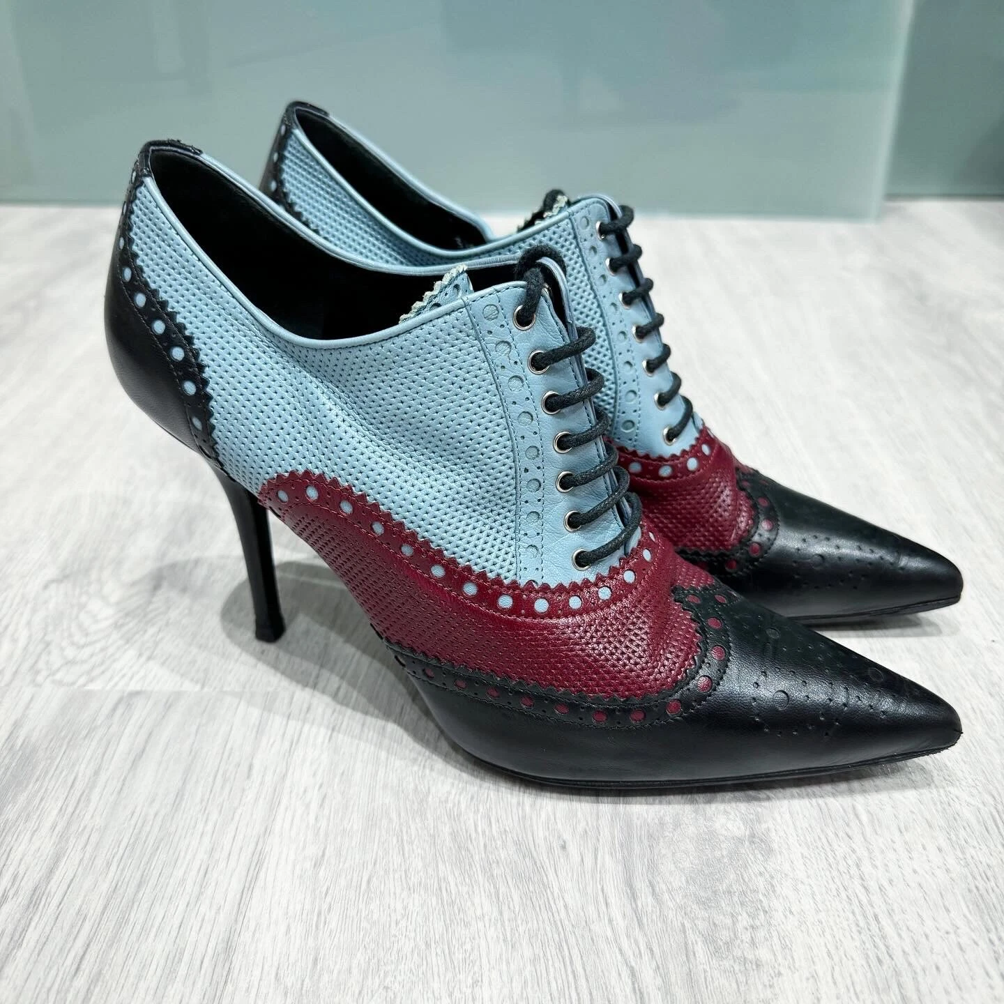 Chaussures Talons hauts Gucci Gia Oxford Cuir Bout Tricolore